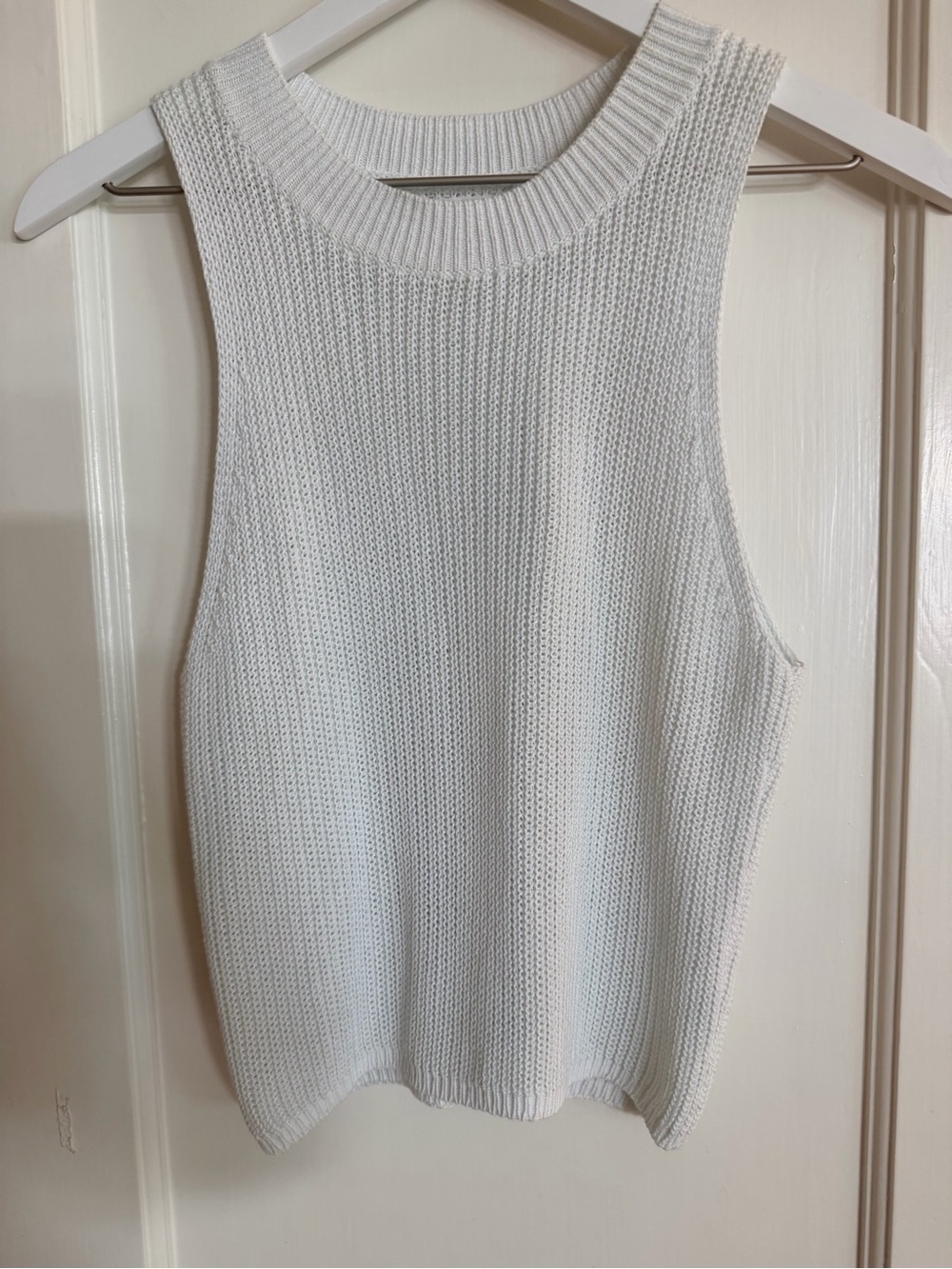 Reformation White Ribbed Knit Tank Size M